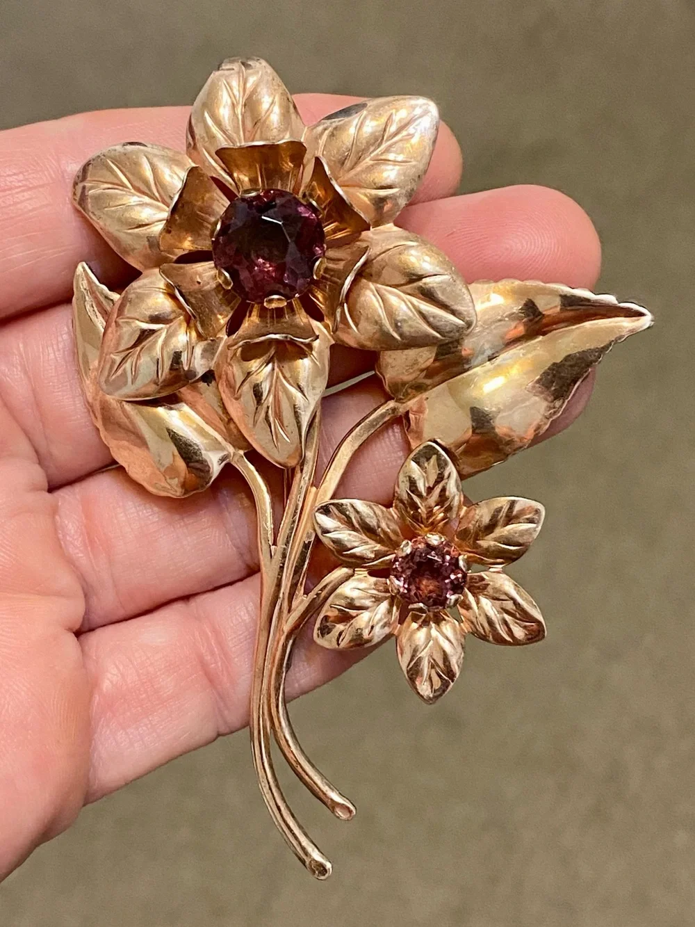 1940’s Sterling Silver Flower Brooch 925